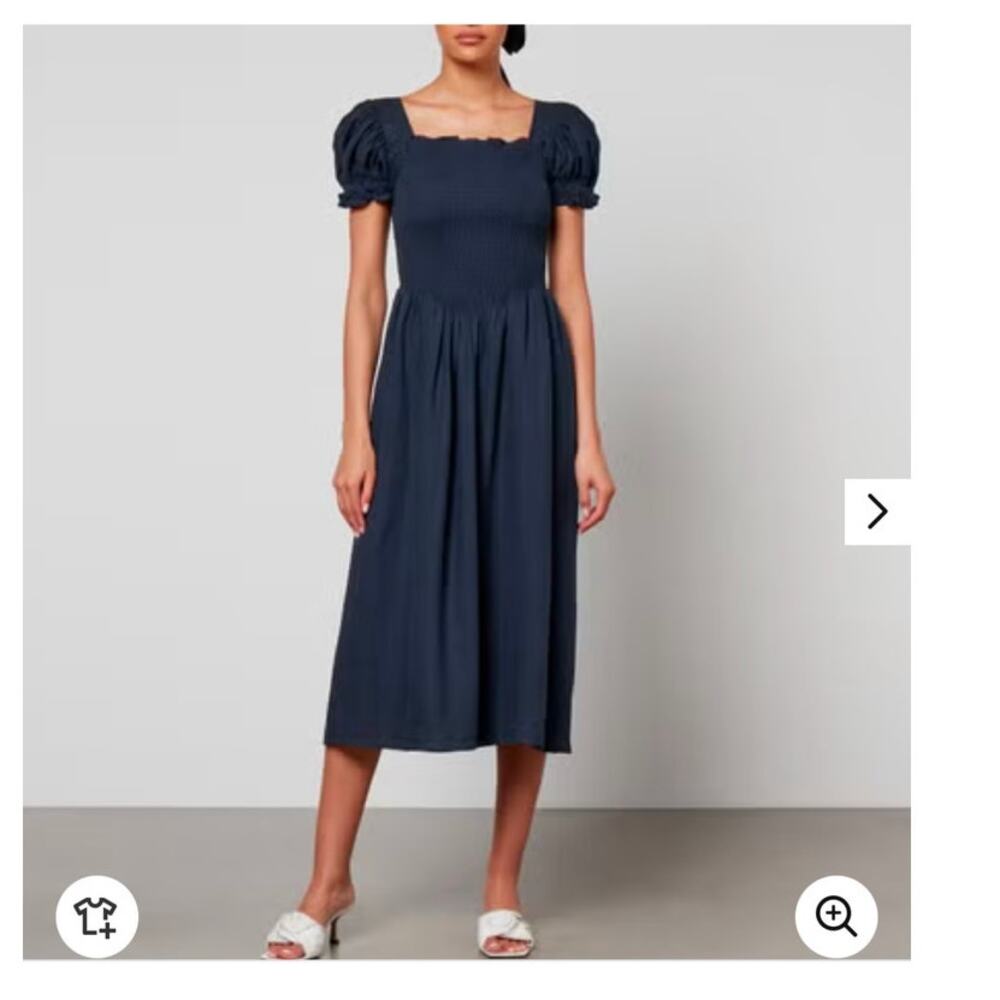 Sleeper Belle Shirred Linen Dress - S